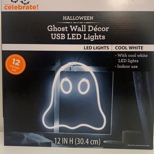 Halloween Ghost Wall Decor USB LED light. Cool White. Brand New.